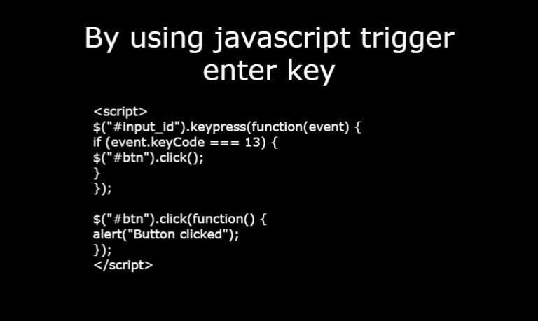 How To Trigger Enter Key In Javascript