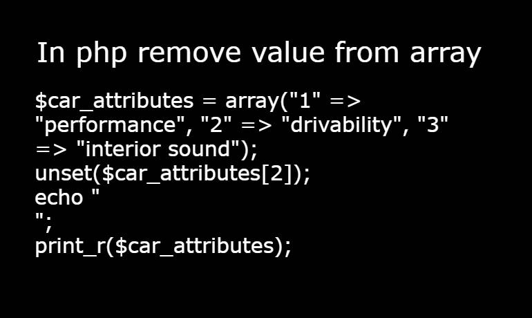 PHP remove value from array